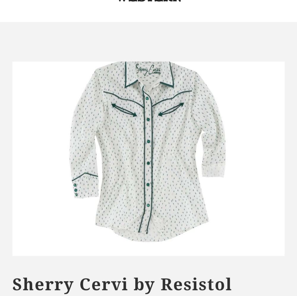 Sherry Cervi Western Shirt. Size Small